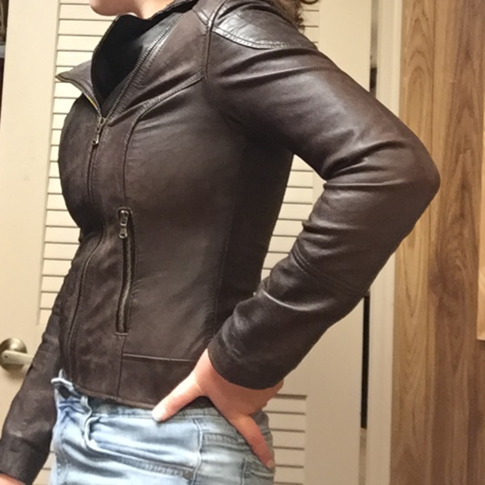 Black Rivet GENUINE LEATHER Jacket